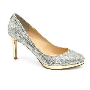 Ivanka Trump Silver Glitter Sophia Pump 9